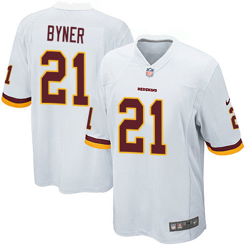Men's Game Earnest Byner Nike Jersey White Road - #21 NFL Washington Redskins
